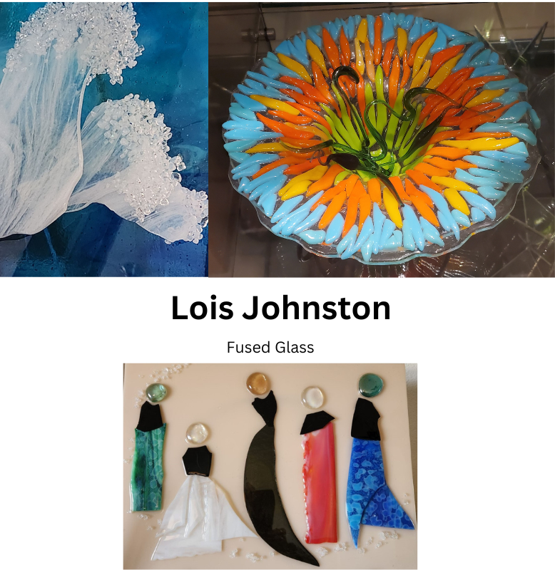 Images of artwork on display in the gallery