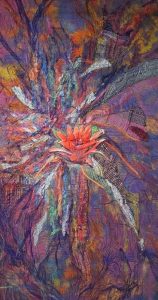 Flower in Bloom- Fabric Art by Rose Young